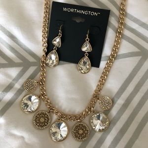 Worthington costume necklace and earring set